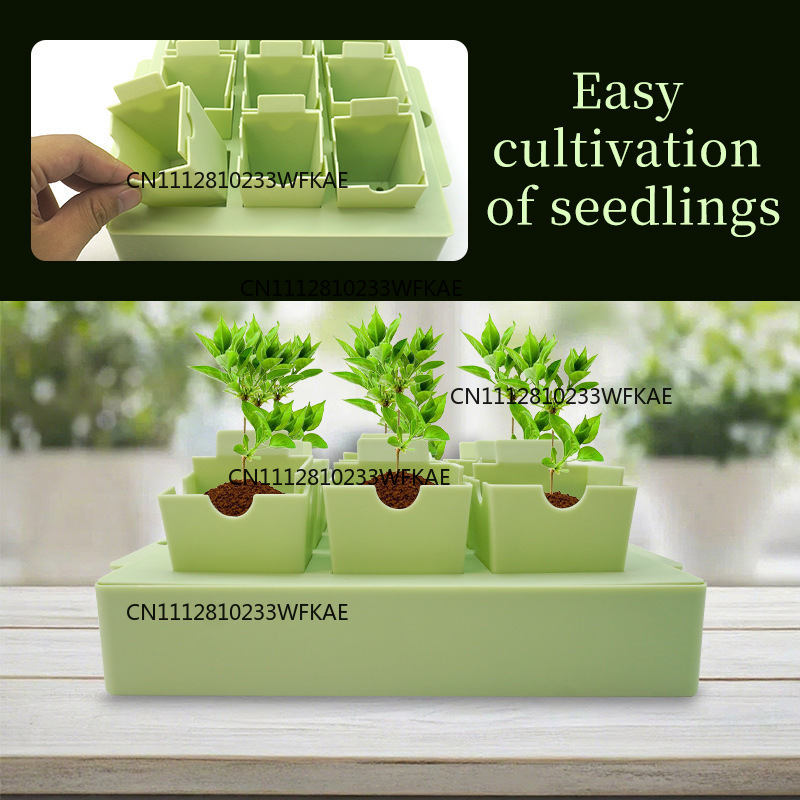 Seed Starter Tray - 新モデル、屋外中庭用種まきトレイ、九宮格バルコニー植物鉢植えシリコンボックス