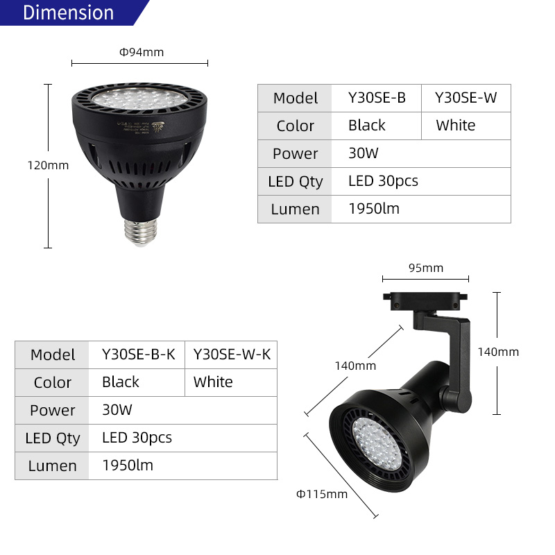 Grow Light Led - Y30SE フルスペクトル アルミニウム製 LED 水槽育成ライト電球 パルダリウム