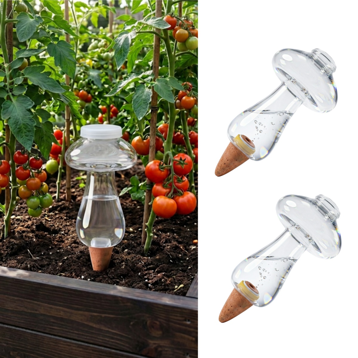 Self Watering Planter - 300ml自動給水グローブ、室内植物用プラスチック製水球、徐放性制御装置付き自動給水プランター