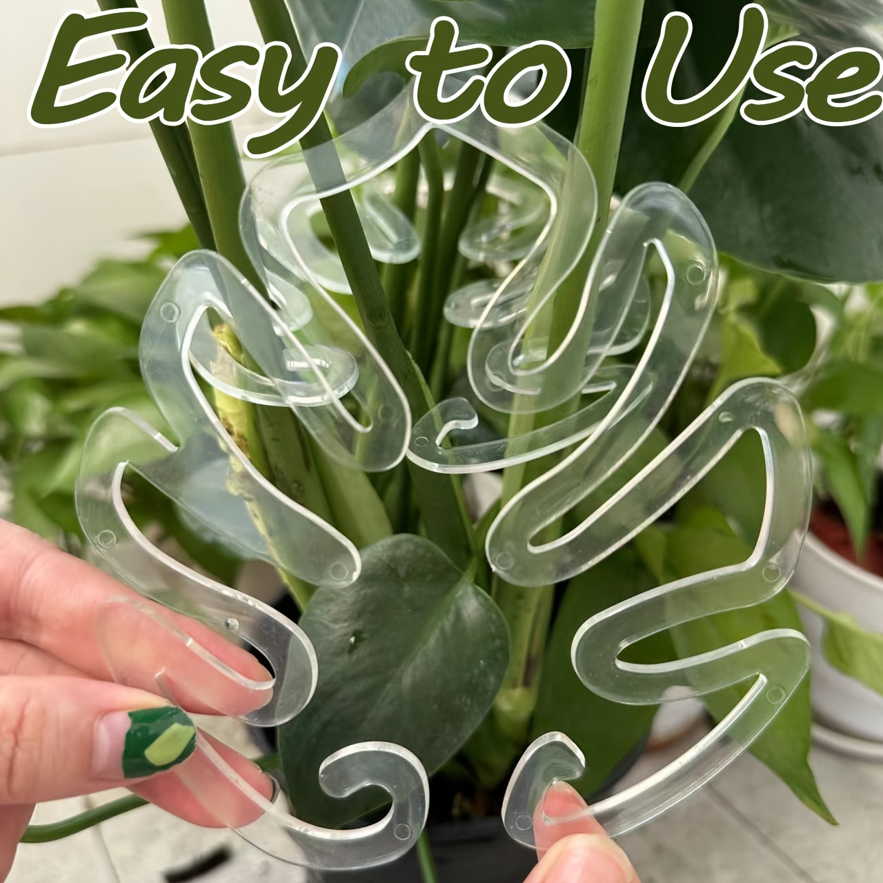 Vertical Planter - 柔軟なプラスチック製のモンステラ植物サポートクリップ、垂直成長用の調節可能なガーデンタイ、鉢植えや屋内用の整然とした固定クランプ