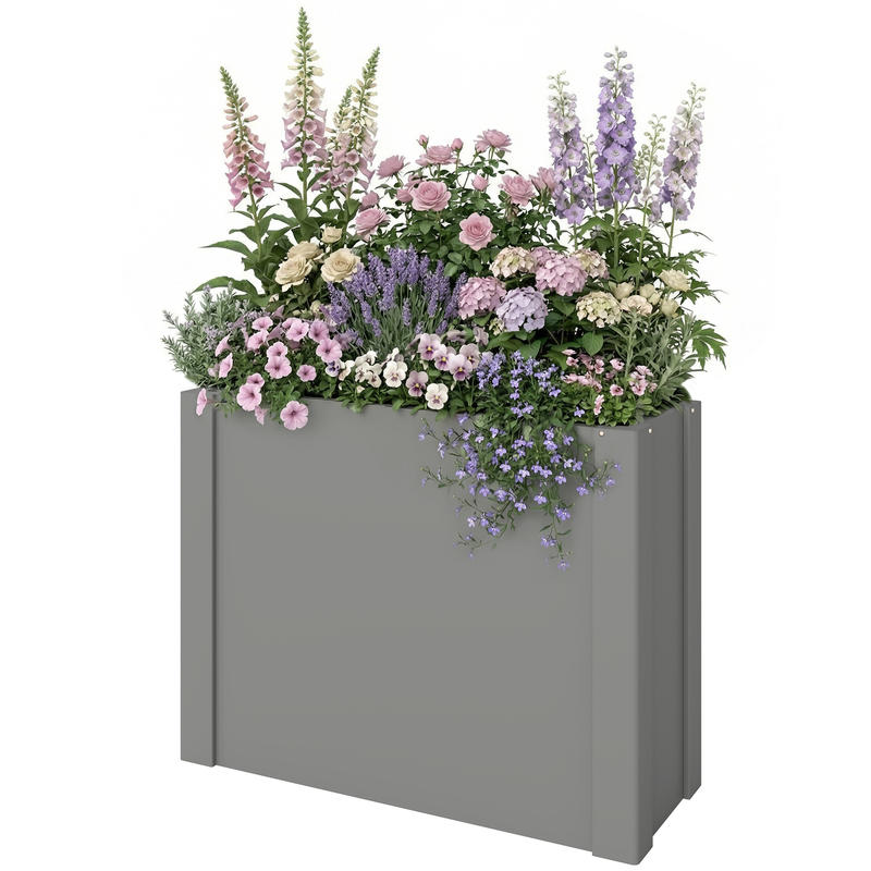 Raised Garden Bed - Outsunny 鉄製プランターボックス 屋外用ガーデニングベッド 野菜、花、ハーブ栽培用 グローブ付き 2.6