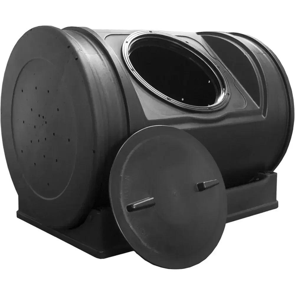 Compost Bin - 取っ手付きの屋外用コンポストボックス、黒色