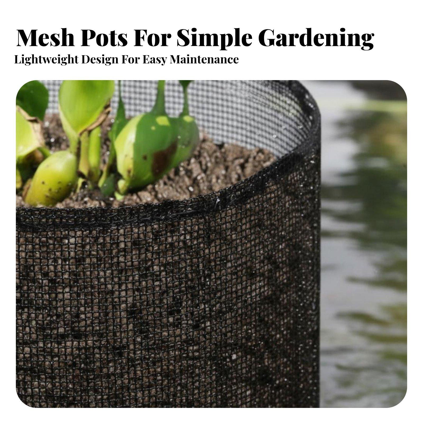 Plant Pot - 4個入りスイレン植栽ポット、植物メッシュバッグ、蓮栽培容器