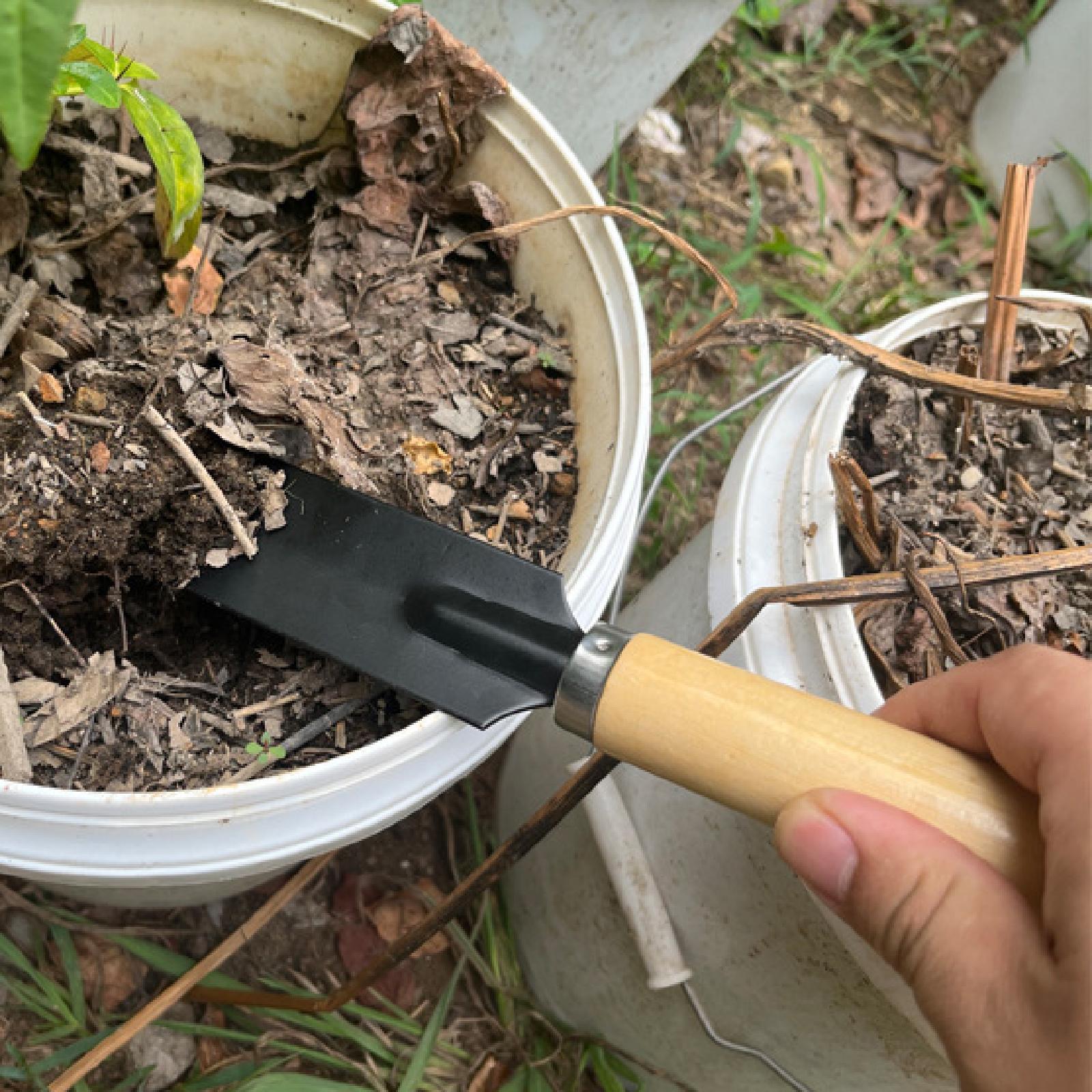 Trowel Garden Tools - 小型ガーデンスパデ掘削ツール木製ハンドル多機能ガーデニングツールハンドトロウェル