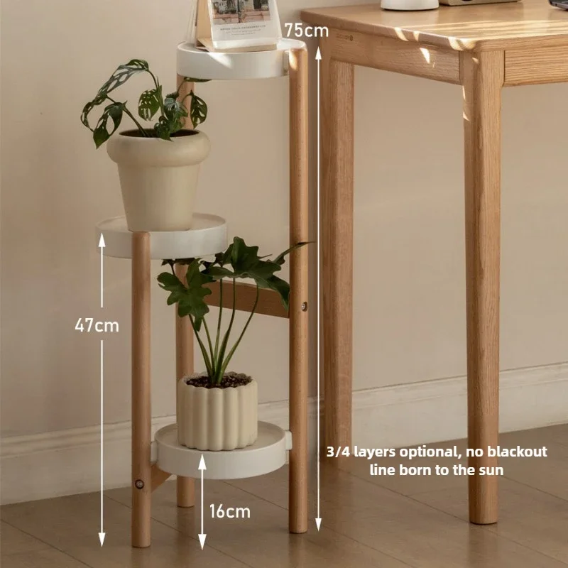 Indoor Herb Garden - 無垢材の段付きプラントスタンド 三角補強フラワーシェルフ 多層屋内ハーブラック バルコニーガーデンオーガナイザー