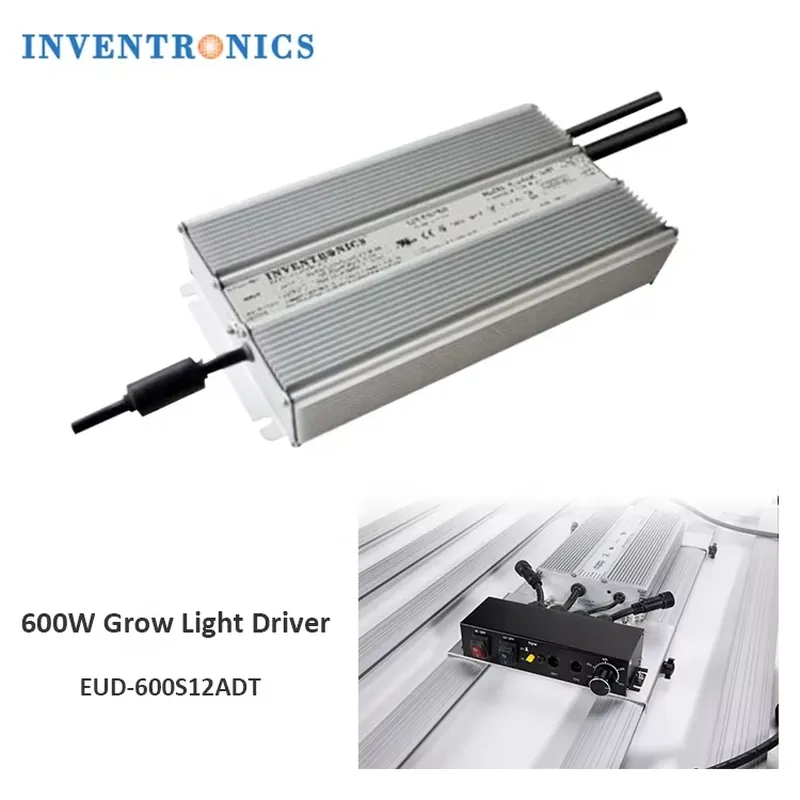 Grow Light Led - 600W育成ライト用ドライバー Inventronics 0-10V EUD-600S12ADT 5年保証 園芸用IP67調光可能LEDドライバー