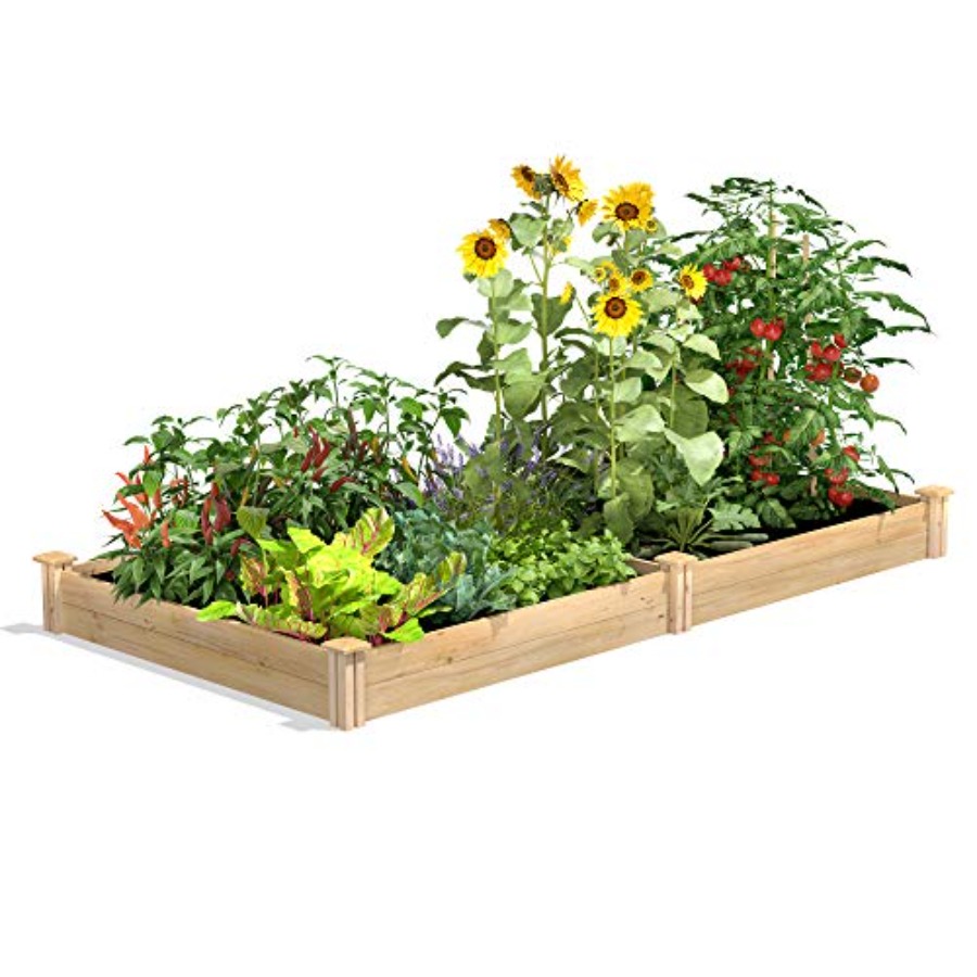 Raised Garden Bed - 屋外用の高床式菜園、シダー材、自然な色合い、耐腐朽性に優れた高級素材