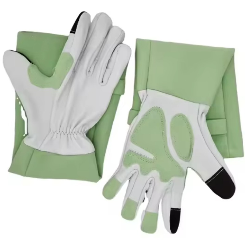 Garden Gloves - 長袖ガーデニンググローブ、耐パンク性、園芸用、バラ剪定用、革製ガントレットグローブ