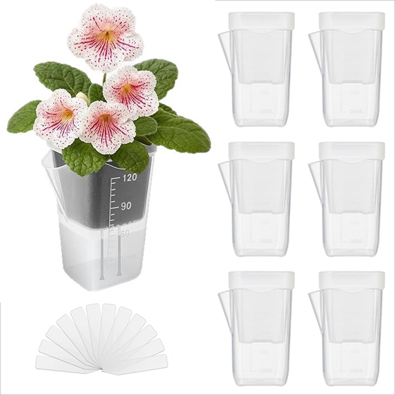 Self Watering Planter - 16/32個入り自動給水プランター – 水位計付き透明水耕栽培ポット、内側ネットバスケット、植物ラベル TMZ