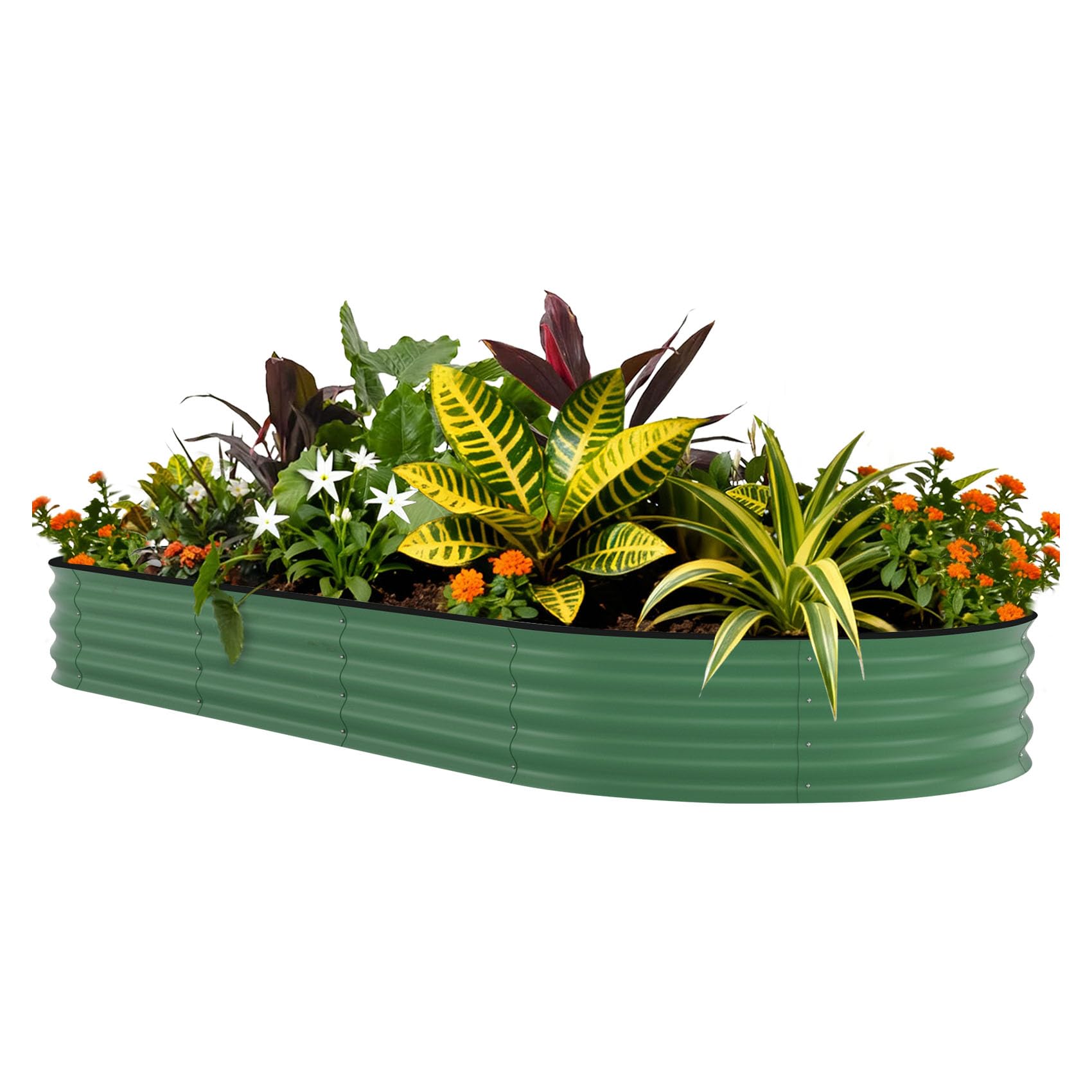 Raised Garden Bed - 8x4x1.5フィートの亜鉛メッキ仕上げの高床式菜園 - 高さ18インチの金属製プランターボックス（野菜、花、ハーブ用）、錆びにくい屋外用ガーデンボックス、組み立て簡単な高床式菜園用プランター