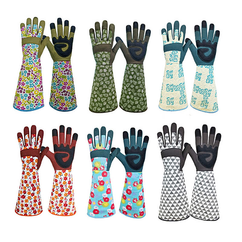 Garden Gloves - 女性用長袖ガーデニンググローブ ポリエステル製 軽量保護手袋 洗濯可能 輸入品 庭や屋外作業用