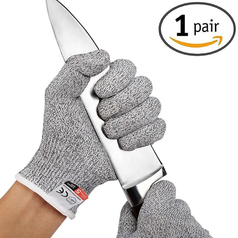 Garden Gloves - レベル 5 カットプルーフ刺しにくいワイヤー金属手袋キッチン肉屋カット手袋カキの殻むき魚園芸安全手袋