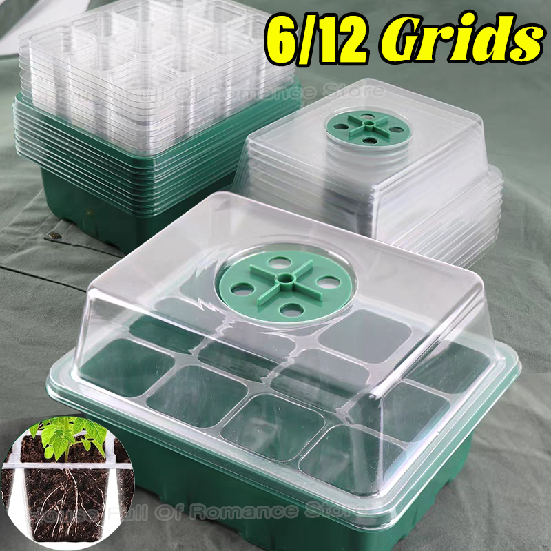 Seed Starter Tray - 育苗トレイ、種まきキット、湿度調整可能なドームとベース付き室内温室ミニプロパゲーター種子
