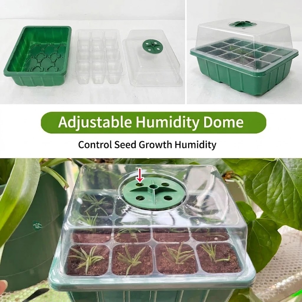 植物育成ライトキット付き種まきトレイには、高さのある苗育成ト - Seed Starter Tray のレビューと価格