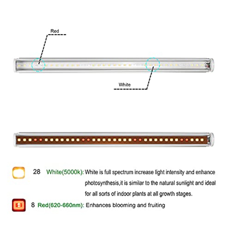 屋内植物用LED育成ライトバー、温室植物育成棚用太陽光育成ラ - Grow Light Led のレビューと価格
