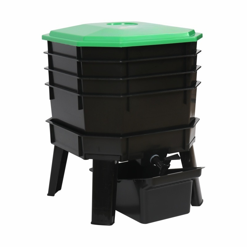 キッチン廃棄物リサイクル用ワームコンポスタービン、屋外用大容 - Compost Bin のレビューと価格