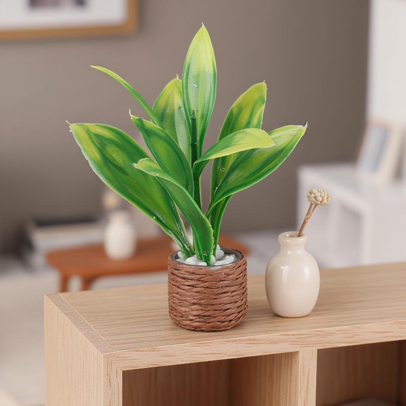 1 個ミニ人工鉢植え植物ドールハウス緑飾り織り込みポット偽植 - Plant Pot のレビューと価格