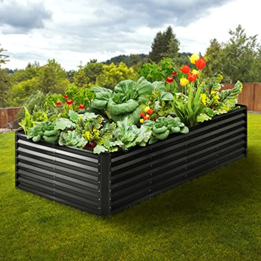 屋外用金属製プランターベッドキット。サイズは8フィート×4フ - Raised Garden Bed のレビューと価格