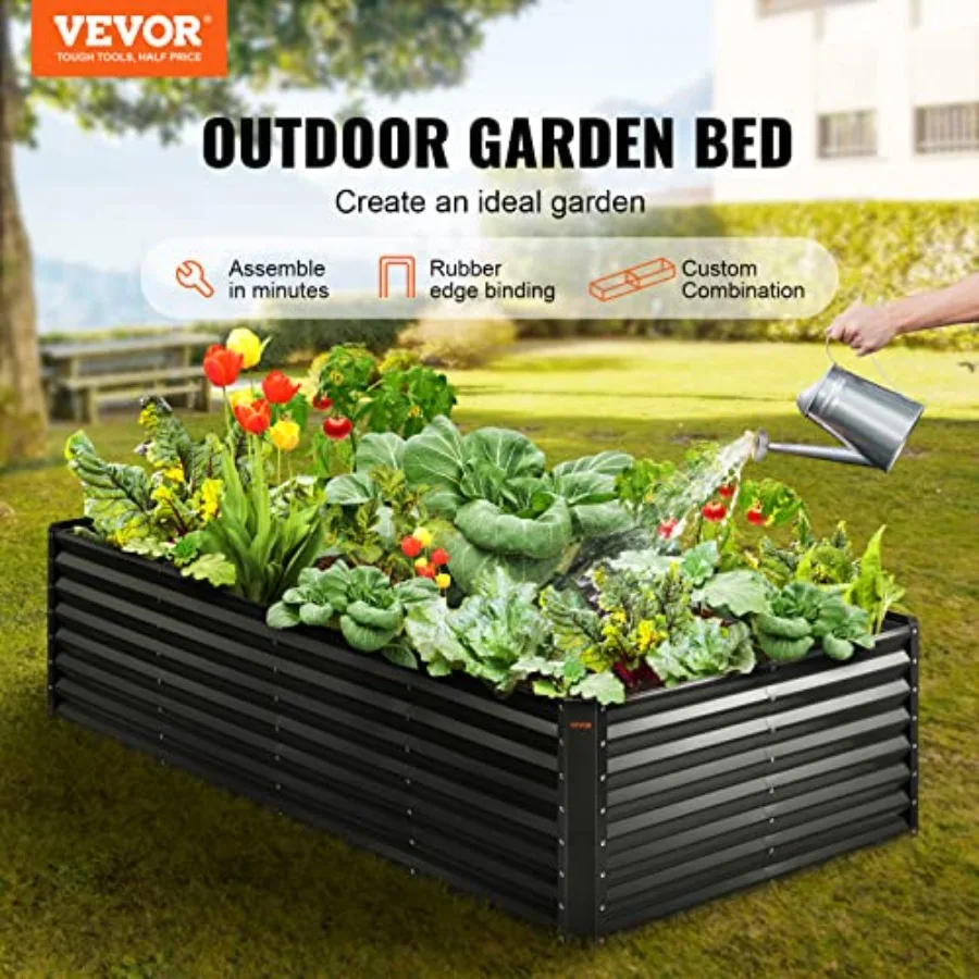 屋外用金属製プランターベッドキット。サイズは8フィート×4フ - Raised Garden Bed のレビューと価格
