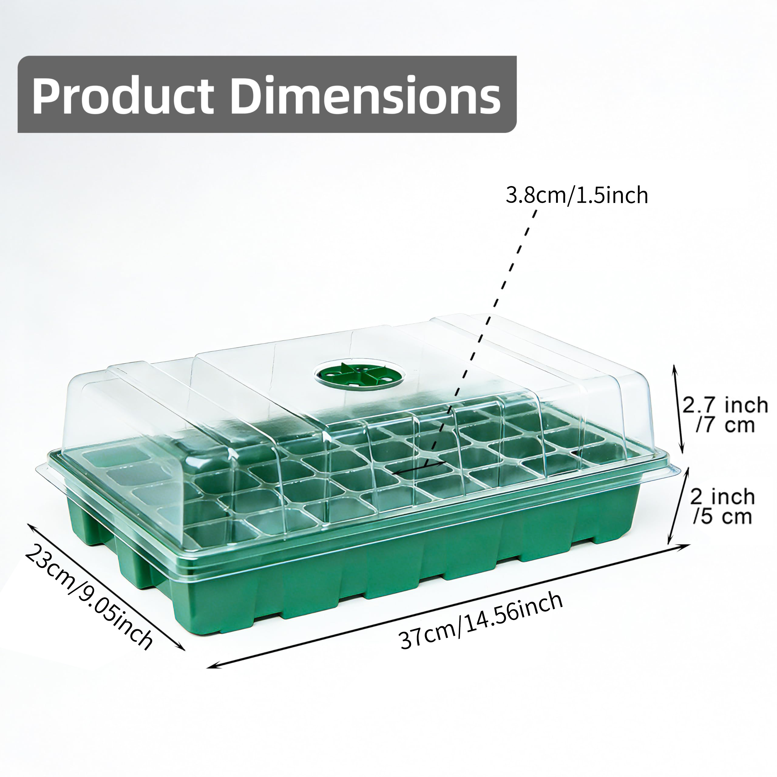 透明カバー付き温室と3個の種子トレイ、40穴セル繁殖器、育苗 - Seed Starter Tray のレビューと価格
