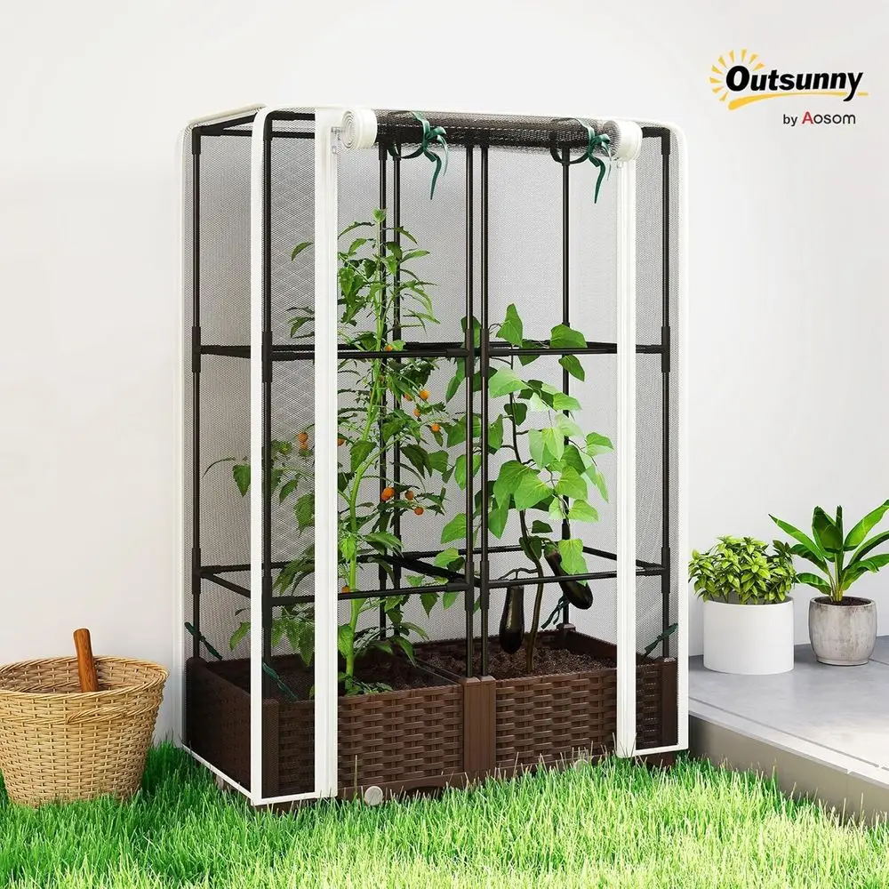 トレリス付き高床式菜園、46.5トマトサポート、排水機能付き - Self Watering Planter のレビューと価格