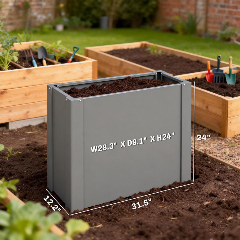 Outsunny 鉄製プランターボックス 屋外用ガーデニング - Raised Garden Bed のレビューと価格