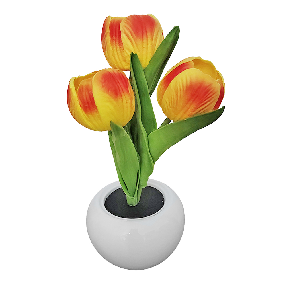 9x22cmの鉢植えの花をモチーフにした卓上ランプ。電池式で - Plant Pot のレビューと価格
