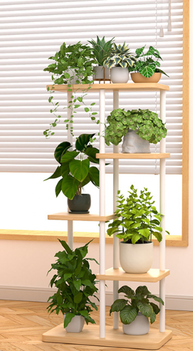 多層式の金属と木材を使用したプランタースタンド。室内の隅に設 - Plant Pot のレビューと価格
