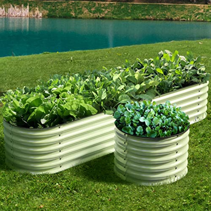 屋外用のモジュール式亜鉛メッキ鋼製プランターボックス。高さ1 - Raised Garden Bed のレビューと価格