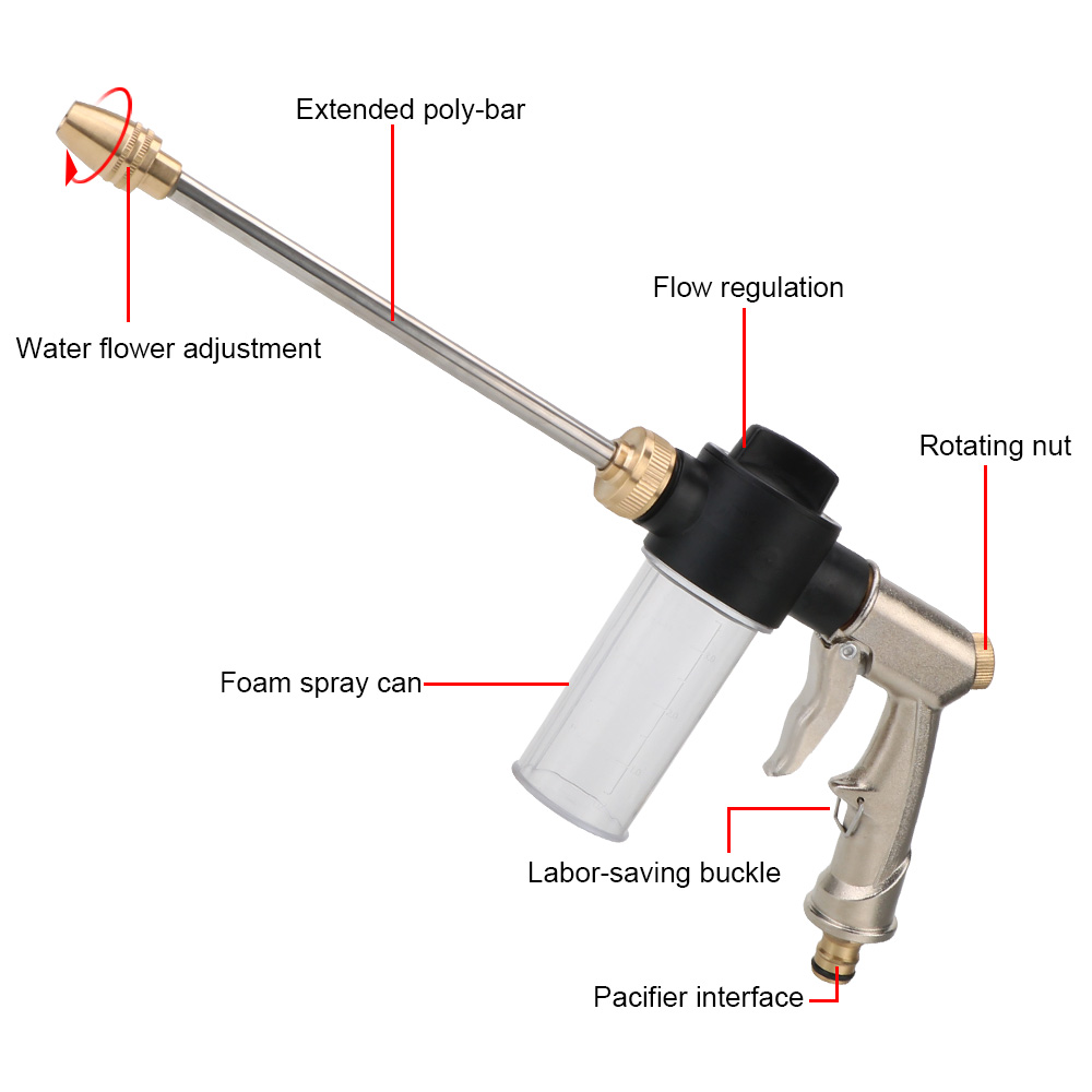 ロング泡ワッシャー車高圧水鉄砲ノズル洗浄散水ツールガーデンユ - Trowel Garden Tools のレビューと価格