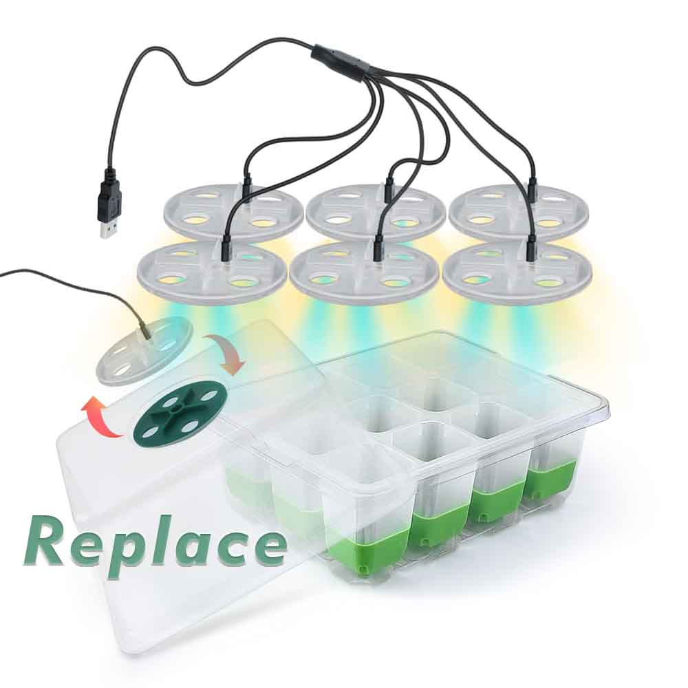 LED 成長ライト苗スタータートレイキット透明カバー付き屋内 - Seed Starter Tray のレビューと価格