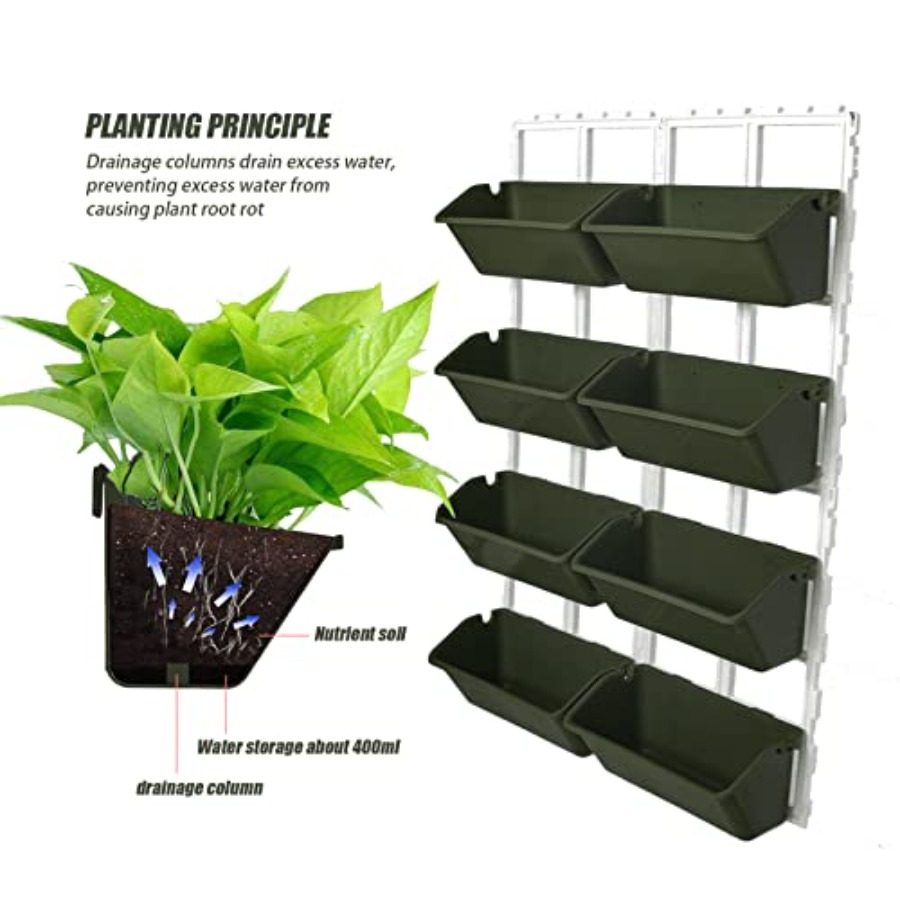 屋内および屋外用の垂直庭園壁掛けプランター、耐久性のある緑色 - Vertical Planter のレビューと価格