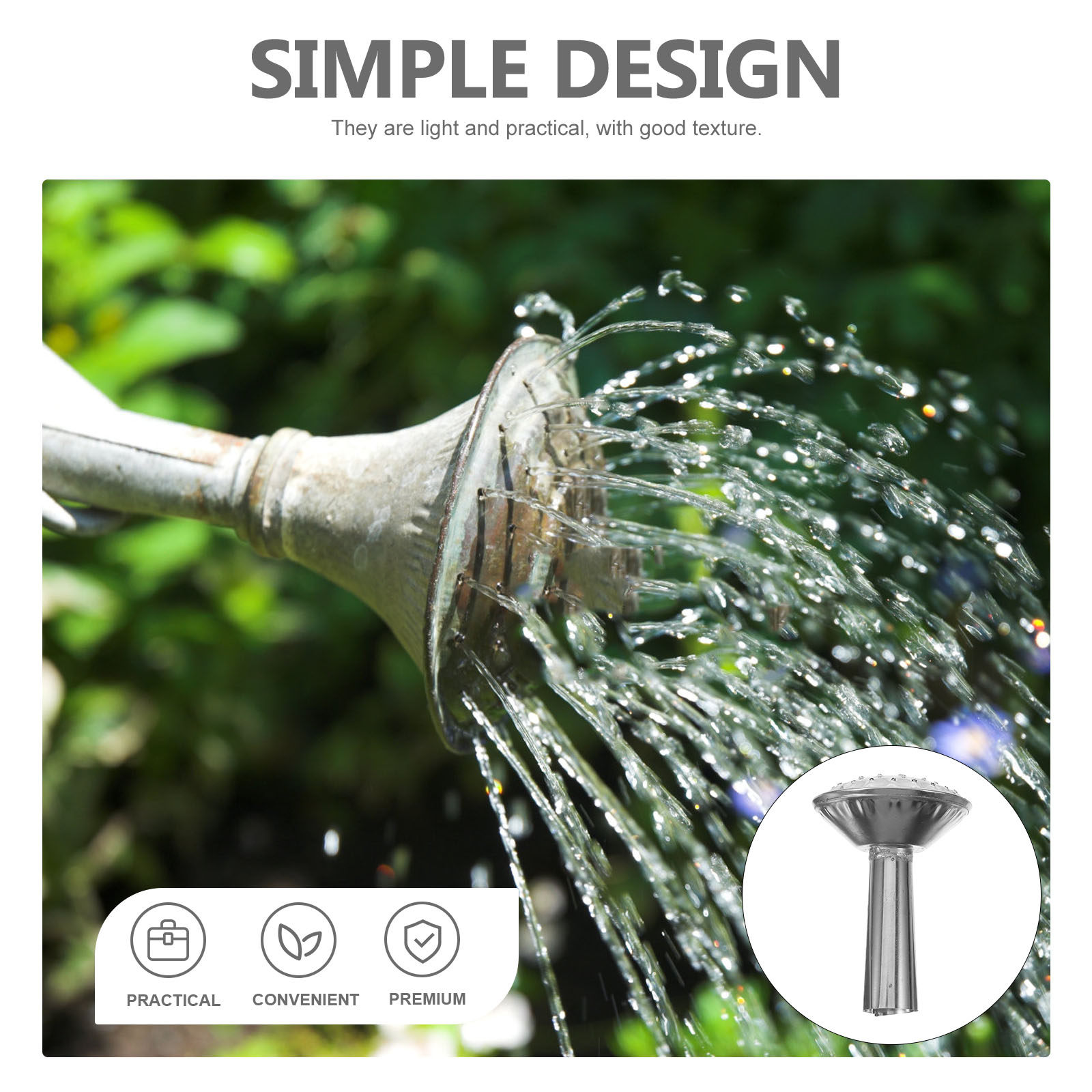 ステンレス製の水やり用スプレーヘッド。耐久性に優れ、取り付け - Watering Can のレビューと価格