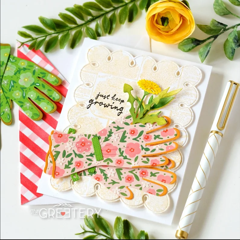 手袋、花や植物の切り抜き型、スタンプとダイ、スクラップブック - Garden Gloves のレビューと価格