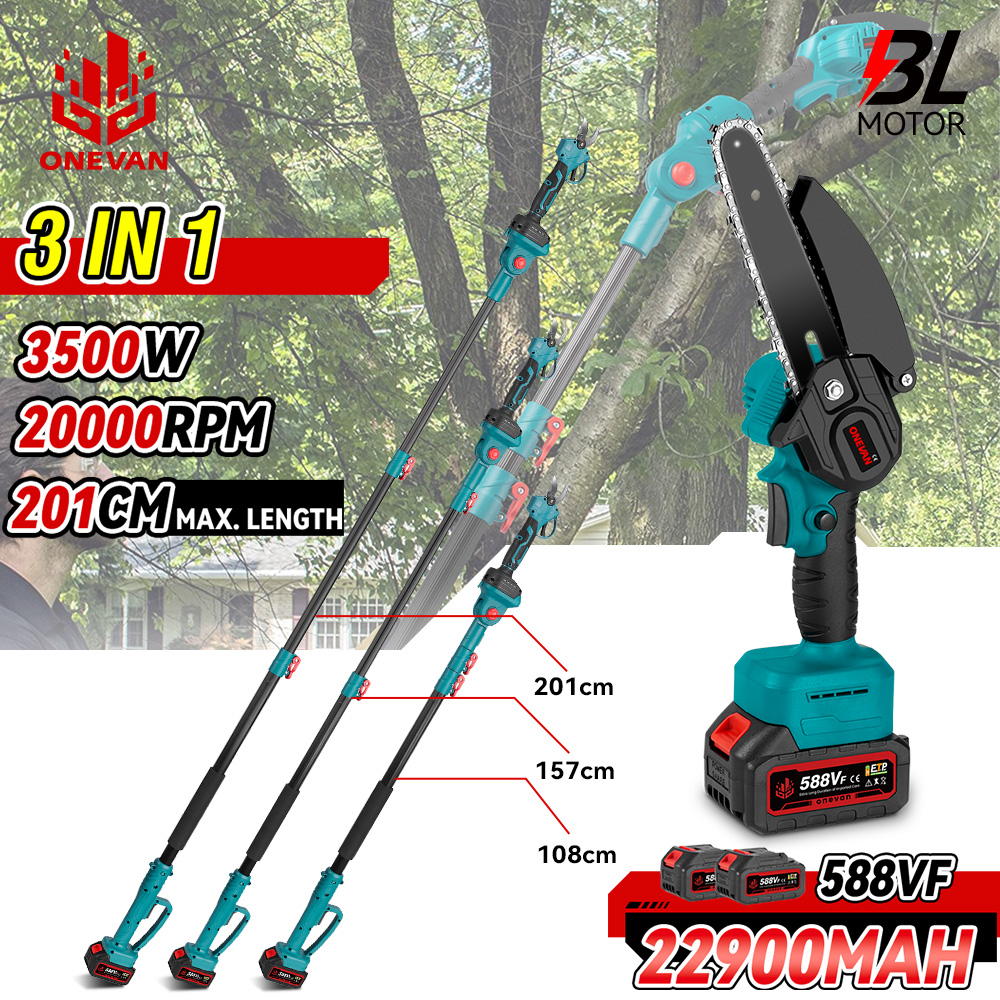 ブラシレス電動ロングリーチポールコードレス剪定ばさみリチウム - Pruning Shears のレビューと価格