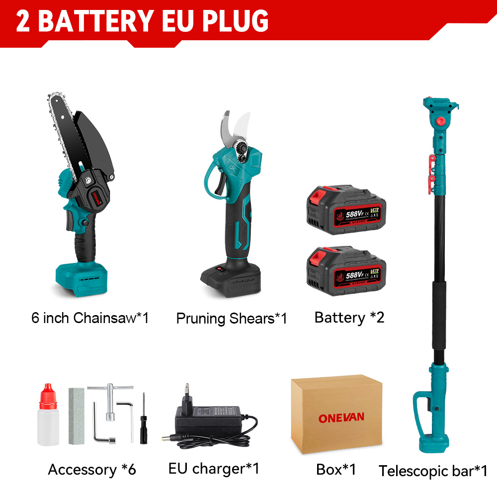 ブラシレス電動ロングリーチポールコードレス剪定ばさみリチウム - Pruning Shears のレビューと価格