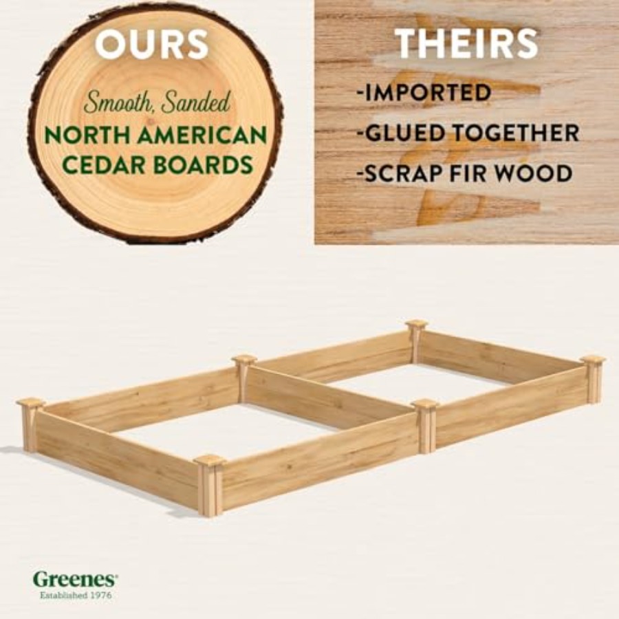 屋外用の高床式菜園、シダー材、自然な色合い、耐腐朽性に優れた - Raised Garden Bed のレビューと価格