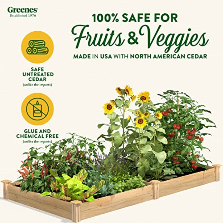 屋外用の高床式菜園、シダー材、自然な色合い、耐腐朽性に優れた - Raised Garden Bed のレビューと価格