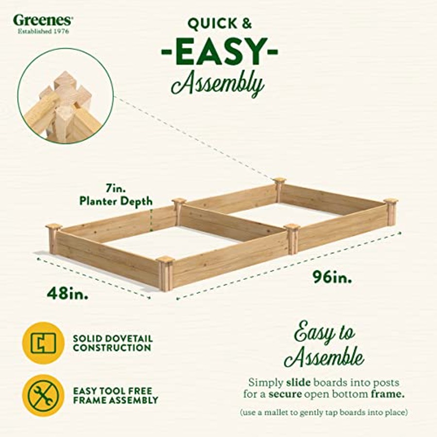 屋外用の高床式菜園、シダー材、自然な色合い、耐腐朽性に優れた - Raised Garden Bed のレビューと価格