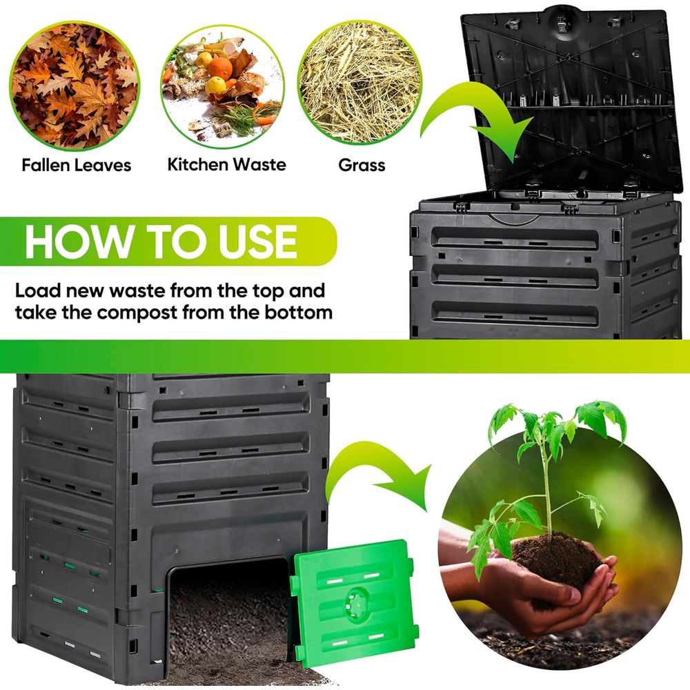 120ガロンガーデンコンポストビン - 簡単組み立て、肥沃な - Compost Bin のレビューと価格