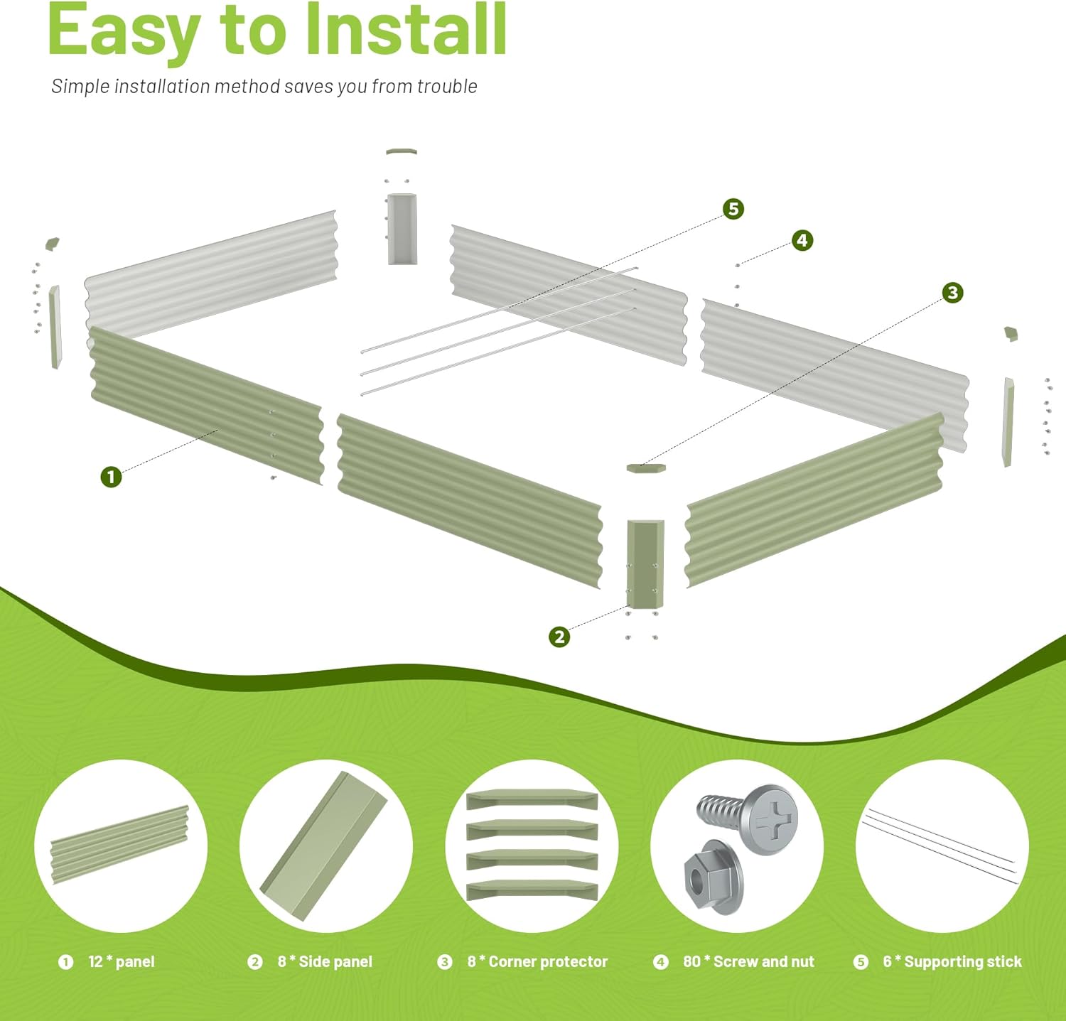 屋外野菜栽培用金属製高床式菜園、亜鉛メッキ鋼、8x4x1フィ - Raised Garden Bed のレビューと価格