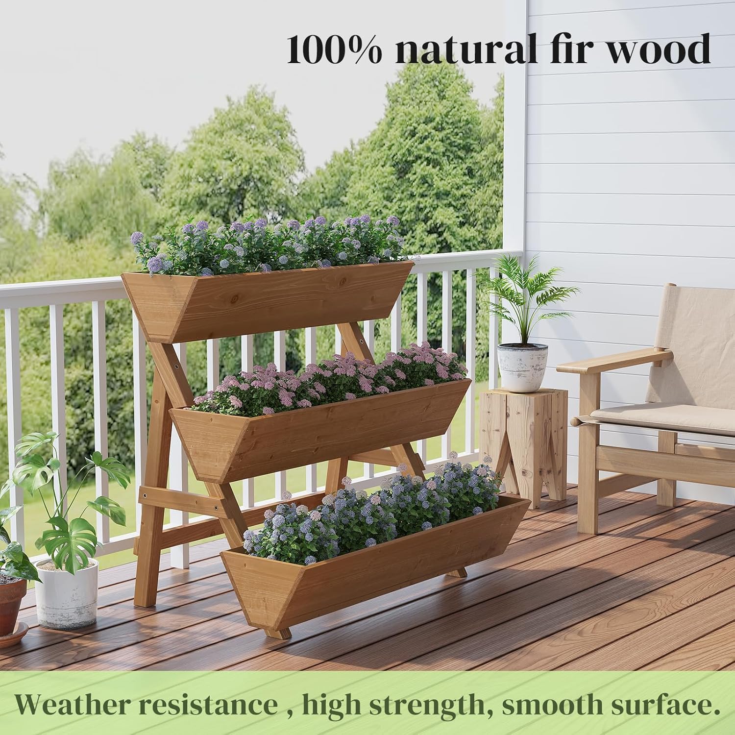パティオ＆バルコニーガーデニング、木製、ブラウン - 3段式 - Raised Garden Bed のレビューと価格
