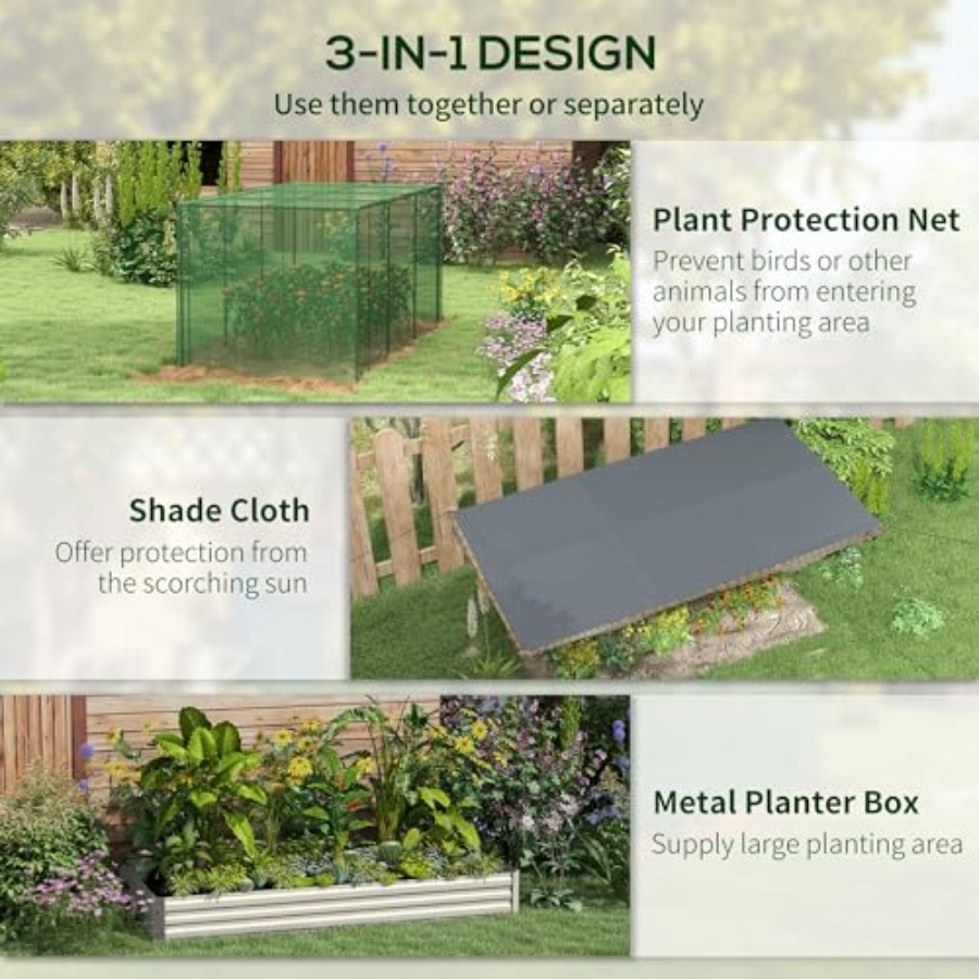 7.3 x 3.4 x 1フィートの亜鉛メッキ仕上げの高床式 - Raised Garden Bed のレビューと価格