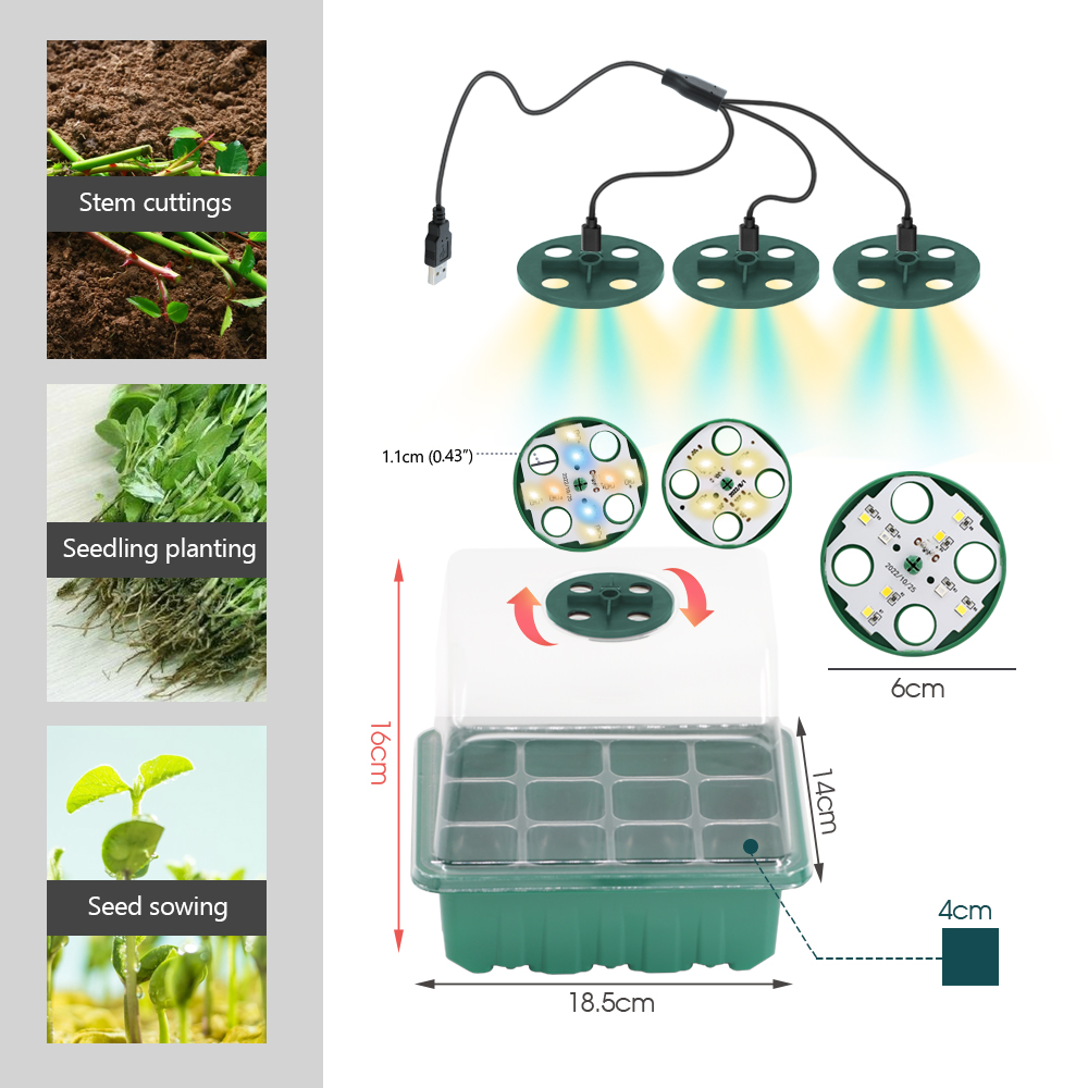 LED 保育園ポットと成長ライト植物種子スタータートレイ家庭 - Seed Starter Tray のレビューと価格