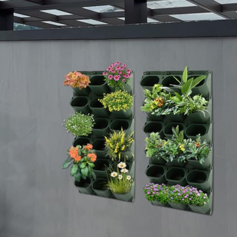 36スロット自動給水壁掛けプランター、屋内/屋外用、ミリタリ - Self Watering Planter のレビューと価格
