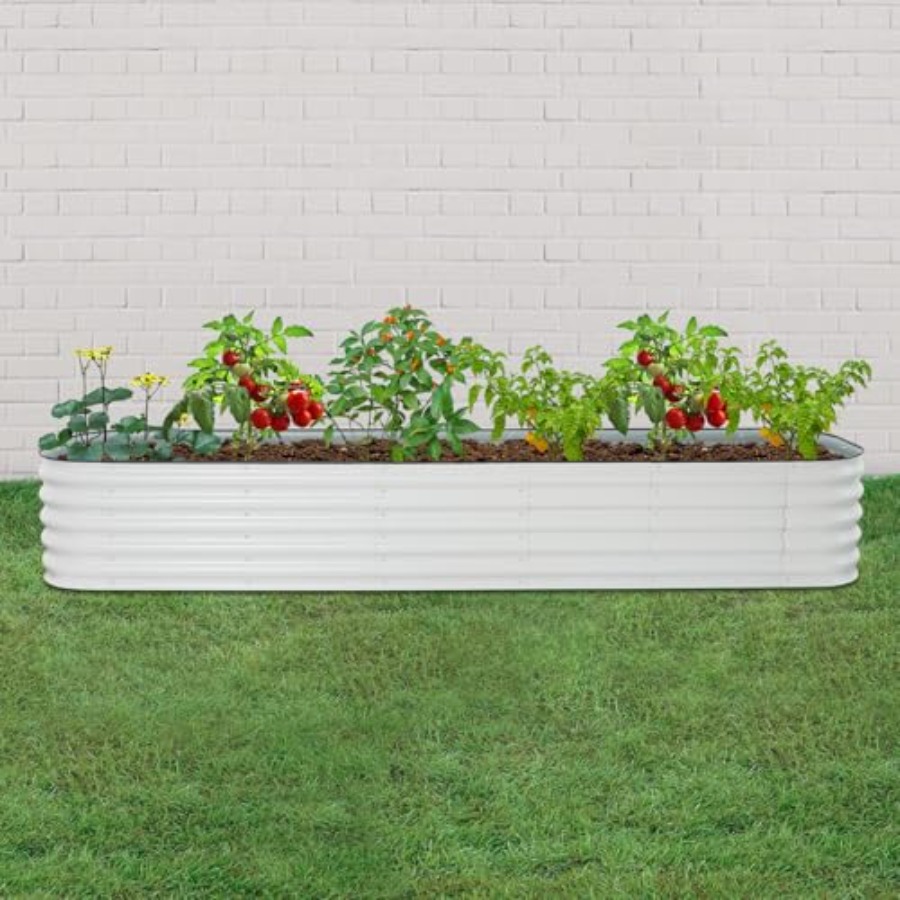 野菜、花、ハーブ用の高床式プランターキット。素材はスチール製 - Raised Garden Bed のレビューと価格