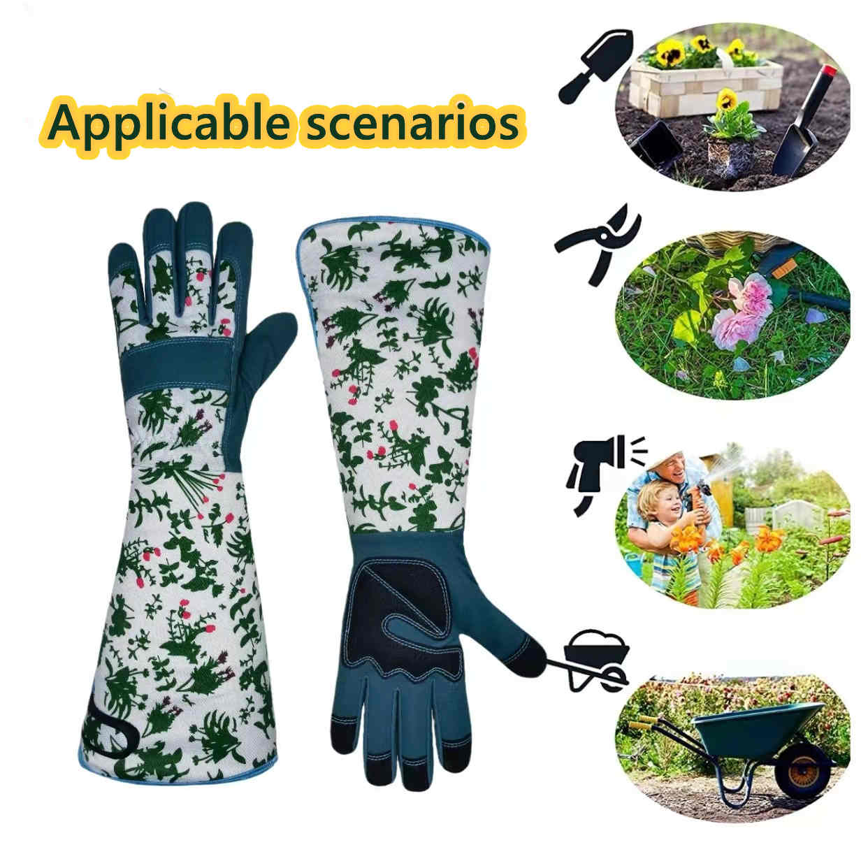 女性用長袖ガーデニンググローブ ポリエステル製 軽量保護手袋 - Garden Gloves のレビューと価格
