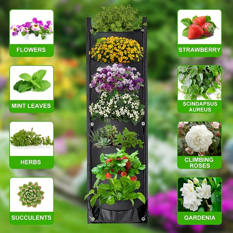 2個入り、7つのポケット付き、防水仕様の壁掛けプランターバッ - Vertical Planter のレビューと価格