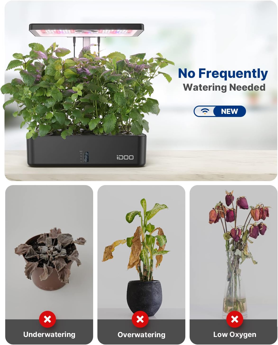 12ポッドWiFi水耕栽培システム 室内ガーデンハーブキット - Indoor Herb Garden のレビューと価格