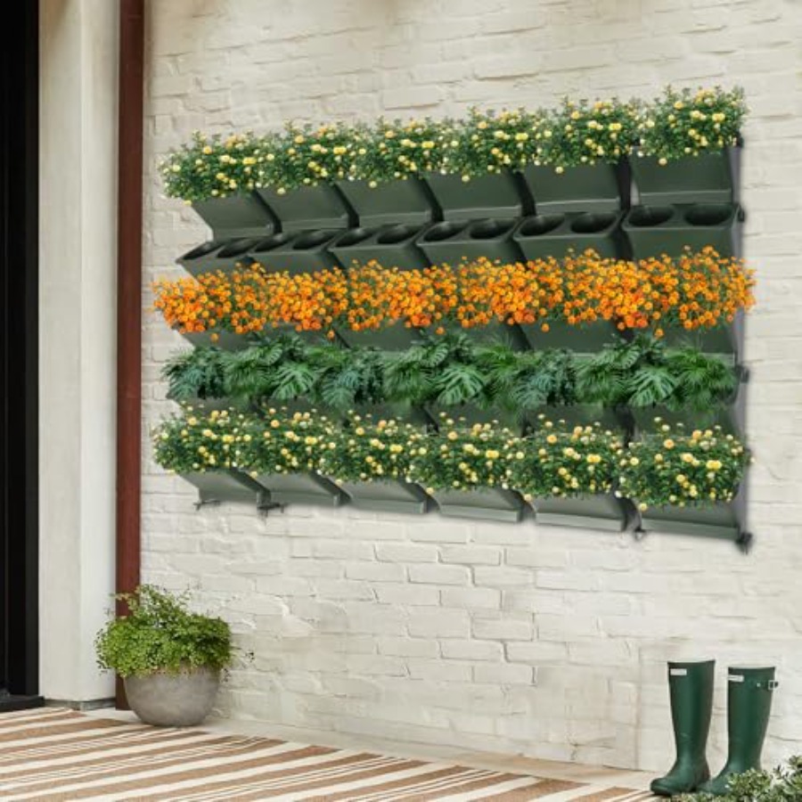 バルコニーや庭用の垂直壁掛けプランター、耐久性のある生地製、 - Vertical Planter のレビューと価格